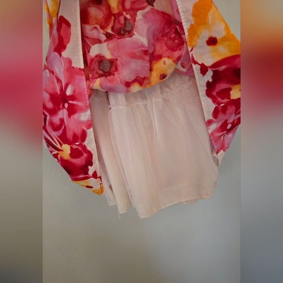 Kids Dream Orange and Pink Floral Dress Size 3-4 - Picture 3 of 4